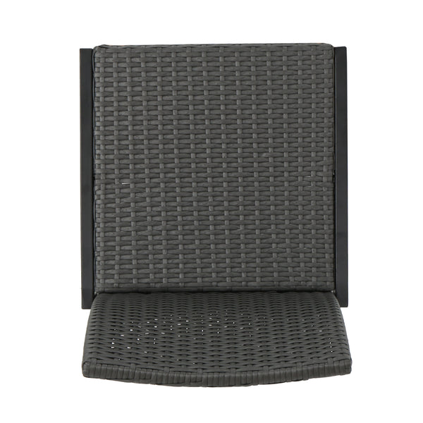 English Elm Christopher Knight Home® - CONWAY Outdoor Wicker Barstool Set of 2 – Powder-Coated Iron Frame, Weather-Resistant Poly Wicker, Stylish Grey 59002.00