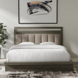 Parker House Pure Modern - Bedroom Queen Platform Bed With Dresser And Mirror Grey Oak Solids ,Oak Veneers Bpur-3pc-1250-dm