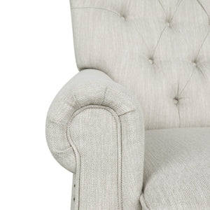English Elm Christopher Knight Home® - Button Button Tufted Heavy Duty Manual Push-Back Recliner Chair with Nailhead Accents and Comfort Backrest Beige 71976.00