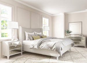 A.R.T. Furniture Mezzanine Dove Gray Mirrored Dresser With Six Drawers, Cedar Lined, Elegant Antique Finish & Hardware Light Gray Parawood And Poplar Solids,Maple Veneer,Mirror 325131-2249