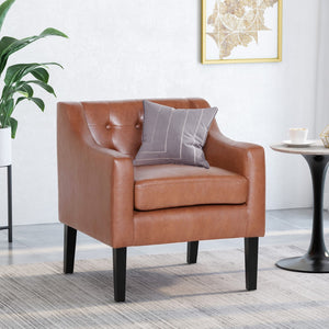 Christopher Knight Home® - Noble House - Deanna Contemporary Faux Leather Tufted Accent Chair