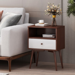 Christopher Knight Home® - Noble House - Burnett Mid-Century Modern Side Table, Brown and White