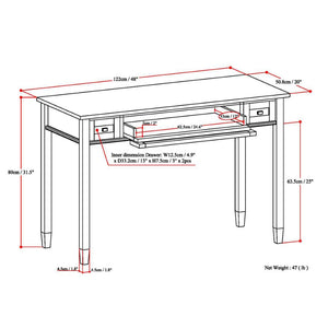 English Elm Warm Shaker Desk - Distressed Grey - Stylish & Compact Solid Wood Desk For Home Office & Living Space B136P159731-GIGA
