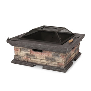 English Elm Mgo Square Wood Burning Fire Pit for Patio Backyard Gatherings Weatherproof Outdoor 72475.00