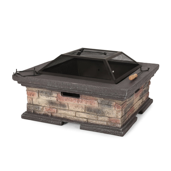 English Elm Mgo Square Wood Burning Fire Pit for Patio Backyard Gatherings Weatherproof Outdoor 72475.00