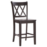 Homelegance By Top-Line Juliette Double X-Back Counter Height Chairs (Set of 2) Black Rubberwood