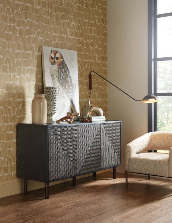 Hooker Furniture Commerce Jachar Entertainment Credenza With Basket-Weave Doors, Soft-Close, Ventilated Media Storage For 60" Tvs 7228-55038-99