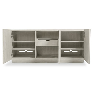 Bernhardt Bernhardt Tempo Buffet With Wire‑Brushed Oak & Sandblasted Aluminum Overlays, Soft‑Close Storage 346132