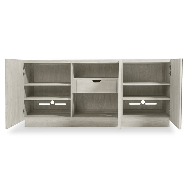 Bernhardt Bernhardt Tempo Buffet With Wire‑Brushed Oak & Sandblasted Aluminum Overlays, Soft‑Close Storage 346132