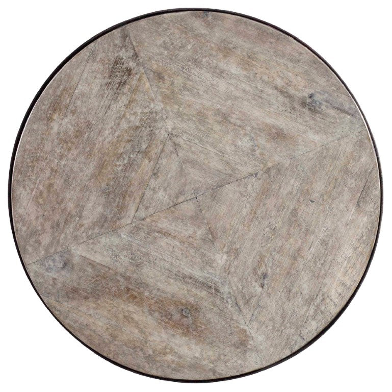 Hooker Furniture Saint Armand Acacia Nesting Tables With Antique Bronze Metal Bases — Rustic Industrial Luxe Accent Pair 5601-50001