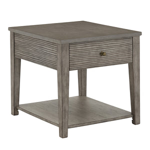 Homelegance By Top-Line Juniper Antique Grey Finish Grey Fiber Cement Table with Self Grey Rubberwood