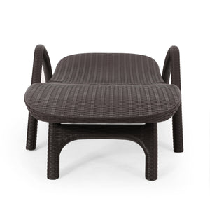 English Elm Christopher Knight Home® - MIKAEL Chaise Lounge Dark Brown Polypropylene 3D Wicker Weather-Resistant Handcrafted Outdoor Seating 68020.00DBRN