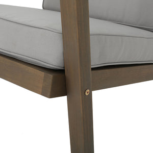 English Elm Christopher Knight Home® - LEAH Acacia 3-Piece Outdoor Chat Set with Water-Resistant Cushions and Slat Paneled Tabletop Beige 40 L x 25.75 W x 18.75 H 60915.00GRY