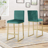 Christopher Knight Home® - Noble House - Toucanet Modern Glam Velvet Barstools - Set Of 2