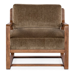 Hooker Furniture Moraine Accent Chair With Vintage Natural Wood Frame, Distressed Scandinavian Modern Comfort Seat Medium Brown CC585-420