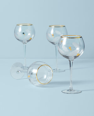 Lenox Holiday Gold 4-Piece Balloon Glass Set Clear, NO COLOR GLASS,CRYSTAL 886857