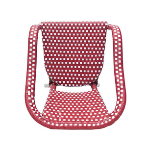 English Elm Bistro Chair Set of 2 French Country Woven Aluminum Outdoor Patio Seating Pair Red 72906.00RED