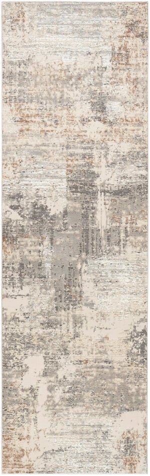 Nourison Eco-Friendly ECO04 Machine Made Power-loomed Borderless Design Indoor Only Modern  Rug Beige Grey, Beige Grey 100% Polyester 99446966117