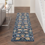 Nourison Passion PSN01 Machine Made Power-loomed No Border Indoor Only Bohemian Transitional Rug Navy, Navy 100% Polypropylene 99446809100