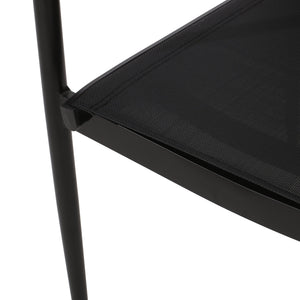 English Elm Christopher Knight Home® - Dining Chair Modern Black & Natural Aluminum Frame with Faux Wood Accents, Rust-Resistant Mesh Seating for Outdoor Comfort and Style 73636.00BLK-4