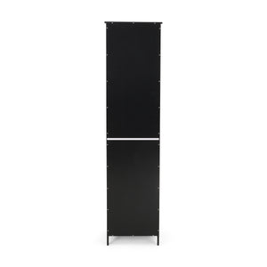 English Elm Christopher Knight Home® - BATHROOM Linen Tower Cabinet with Faux Wood Finish, Modern Slim Vertical Slat Design, Storage Organizer Black 66606.00BLK