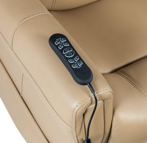 Hooker Furniture Carroll Ultra-Soft Sorrento Sand Power Recliner With Lift, Motorized Headrest & Lumbar Support RC603-PHLL4-082