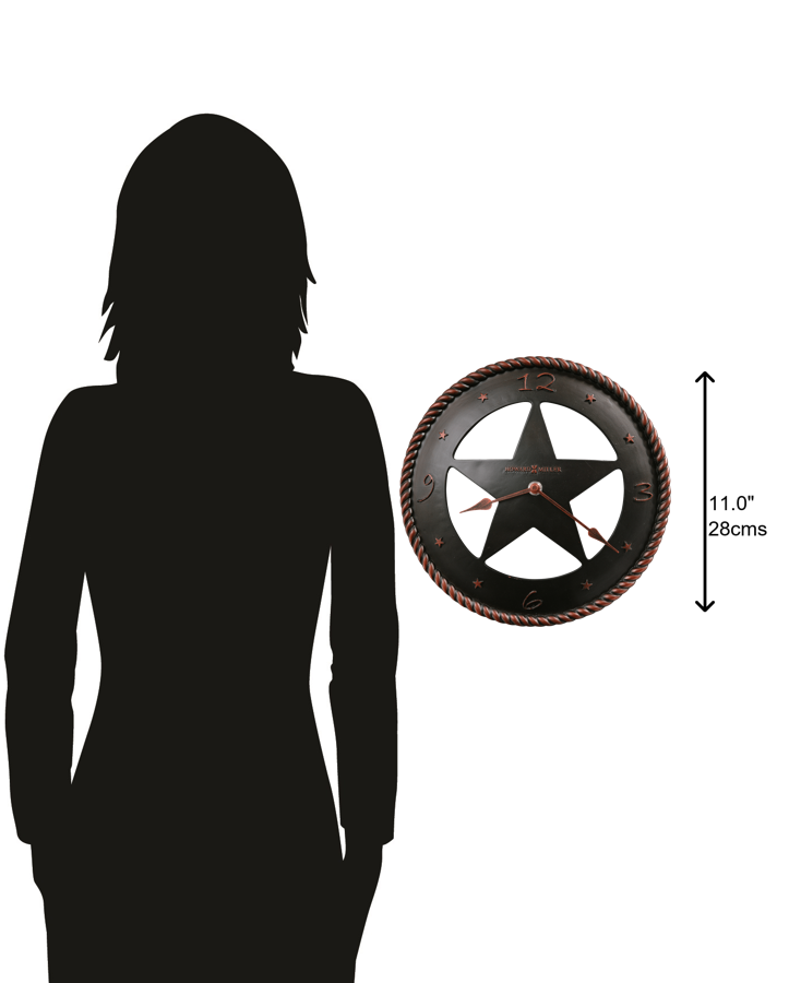 Hekman Furniture 625445 Maverick Wall Clock - Elegant Oil-rubbed Bronze Design With Quiet Quartz Movement & Star Accents  Maverick Wall Clock 625445