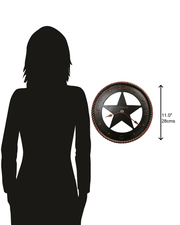 Hekman Furniture 625445 Maverick Wall Clock - Elegant Oil-rubbed Bronze Design With Quiet Quartz Movement & Star Accents  Maverick Wall Clock 625445