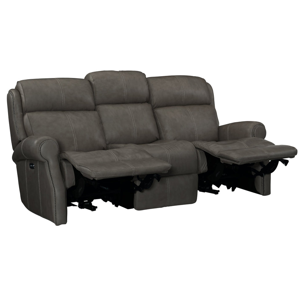 Bernhardt Bernhardt Mcgwire Leather Power Motion Sofa With Nailhead Trim, Powered Head & Footrests, 80.5" 397RLGO