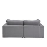 Homelegance By Top-Line Nazeen Grey Linen Weave Down Blend Loveseat Grey Linen