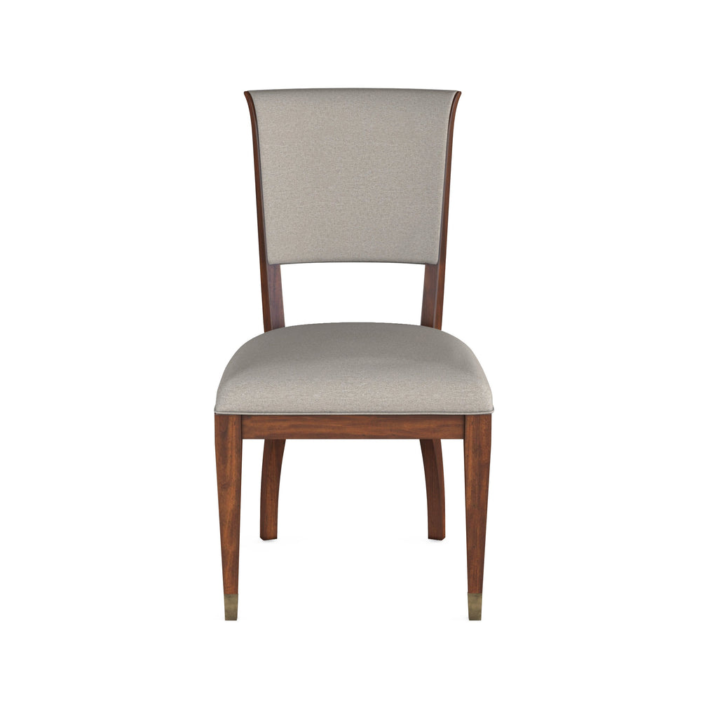 A.R.T. Furniture Newel Side Chair - Vintage Cherry Finish, Upholstered Comfort & Antique Brass Accents - Set Of 2 Required - Set Of 2 Brown, Beige Poplar And Parawood Solids,Cherry Veneers,Foam,Fabric,Metal 294202-1406