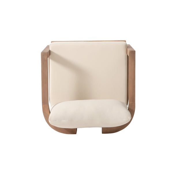 English Elm Christopher Knight Home® - Patio 3-Piece Acacia Wood Club Chair Set with Table, Plush Beige Cushions, Durable Outdoor Style N780P7230306