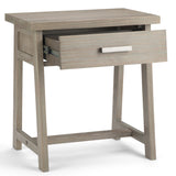 Hearth and Haven Solid Wood Nightstands with 1 Drawer and Sawhorse Supports B136P159585 Distressed Grey