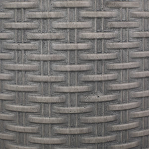 English Elm Outdoor Concrete Round Side Table Basket Weave Texture Patio Balcony Accent 73432.00
