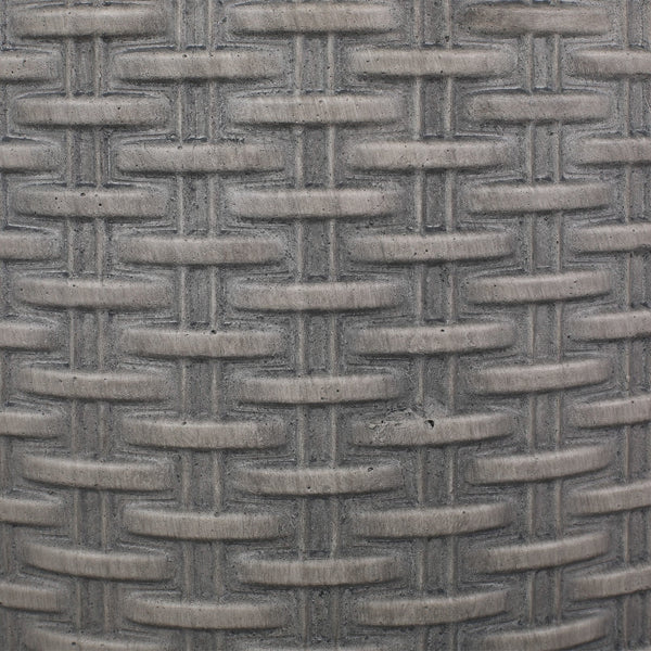 English Elm Outdoor Concrete Round Side Table Basket Weave Texture Patio Balcony Accent 73432.00