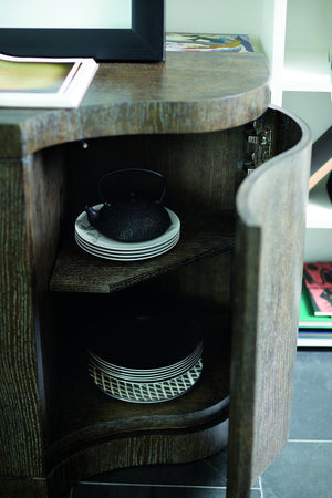 Bernhardt Bernhardt Cerused Charcoal Linea Buffet With Wire-Brushed Oak Grain, Adjustable Shelves, Anti-Tip Kit 384132B