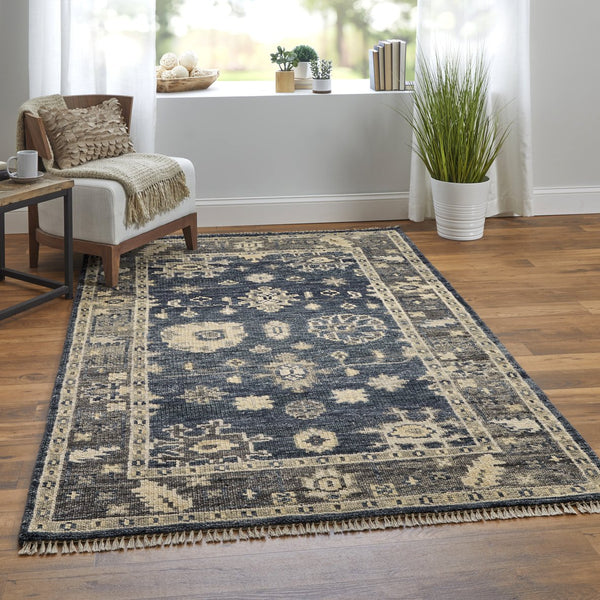 Feizy Rugs Fillmore Hand-knotted Wool Rug - Traditional Floral Patterns With Rich Colors For Timeless Elegance Blue,Gray Wool Fil6954fblugrye10