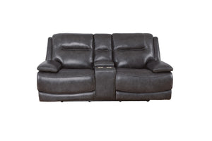 Parker House Parker Living Colossus - Napoli Grey Power Reclining Console Loveseat Napoli Grey Top Grain Leather with Match (X) MCOL#822CPHZ-NGR