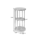 Marble 3-Tier Spot Table Silver with Marble and Metal Finish P301681 Pulaski Furniture