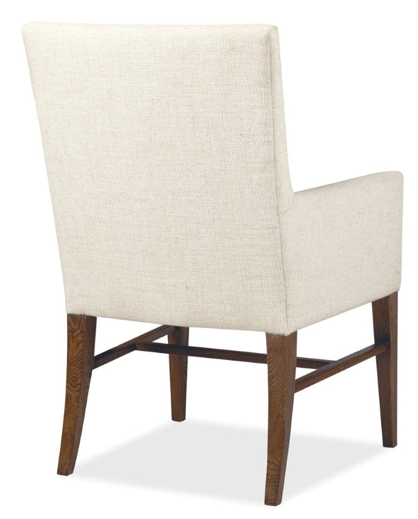 Hooker Furniture Driftwood Worn Saddle Upholstered Arm Chair — Rustic Transitional Dining Accent With Solid Wood Frame, Neutral Fabric Comfort 6820-75511-85