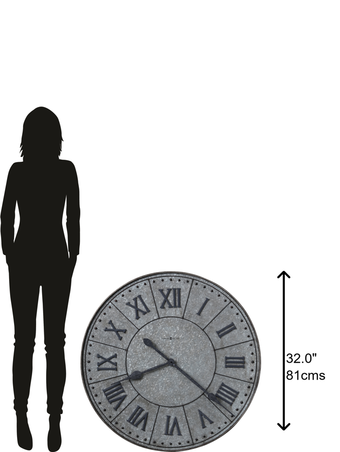 Hekman Furniture 625624 Oversized Steel Wall Clock With Charcoal Gray Finish - Stylish Quartz Movement Home Decor  Manzine Wall Clock 625624