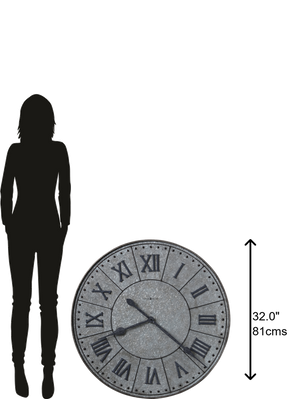 Hekman Furniture 625624 Oversized Steel Wall Clock With Charcoal Gray Finish - Stylish Quartz Movement Home Decor  Manzine Wall Clock 625624