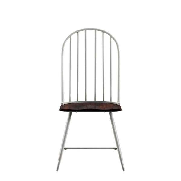 Homelegance By Top-Line Pascal Two-Tone Spindle Windsor Dining Chairs (Set of 4) White Metal