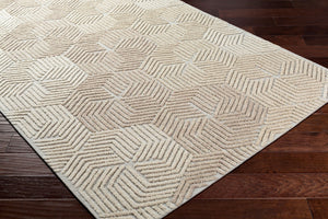 Surya Oakland Oaa-1000 2' X 3' Hand-tufted Wool Rug - Modern Low Pile Design For Chic Home Décor Cream Wool Oaa1002-23