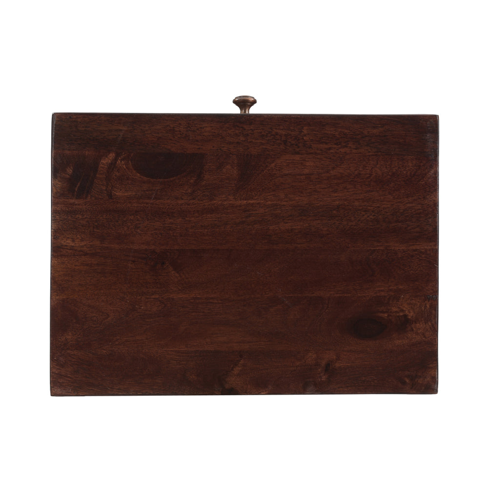 English Elm Christopher Knight Home® - End handcrafted traditional wood end table with carved detailing, mango-faux wood finish, drawer storage, 18"W 67337.00