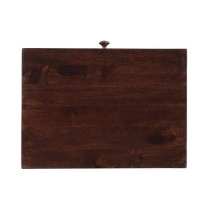 English Elm Christopher Knight Home® - End handcrafted traditional wood end table with carved detailing, mango-faux wood finish, drawer storage, 18"W 67337.00