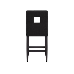 Homelegance By Top-Line Adalynn Keyhole Counter Height High Back Stools (Set of 2) Black Rubberwood