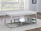 English Elm Steve Silver - Aston - White Marble Top Coffee Table - White