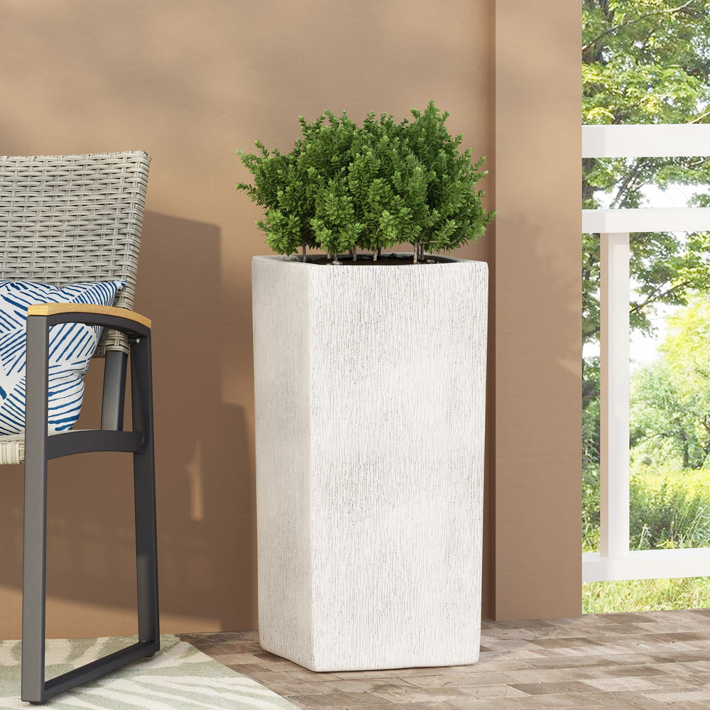 English Elm Mgo Tall Square Outdoor Planter Magnesium Oxide Build for Patio or Entryway Decor 73352.00