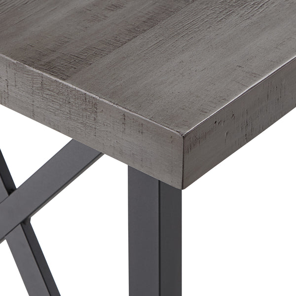 Homelegance By Top-Line Alastor Rustic X-Base Desk Grey MDF